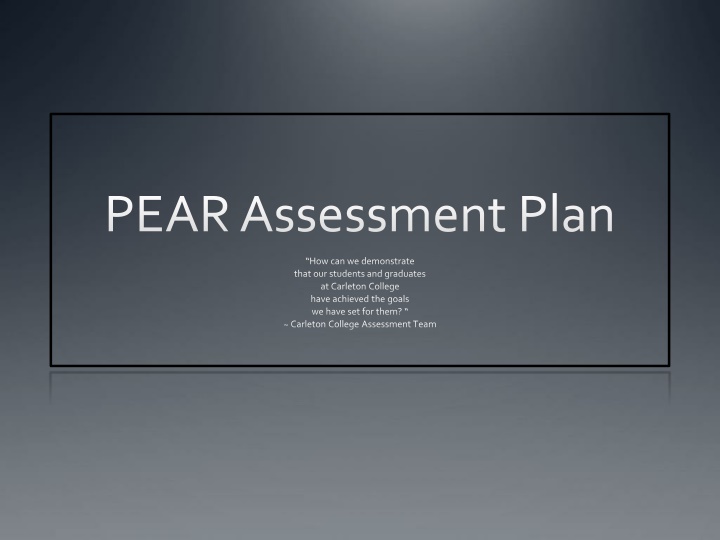 Carleton College Assessment Plan for P.E.A.R. Programs