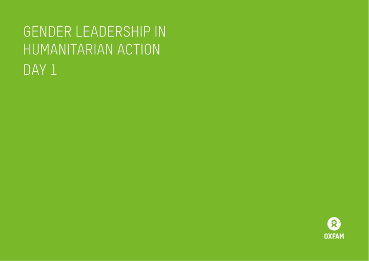 Promoting Gender Equality in Humanitarian Action