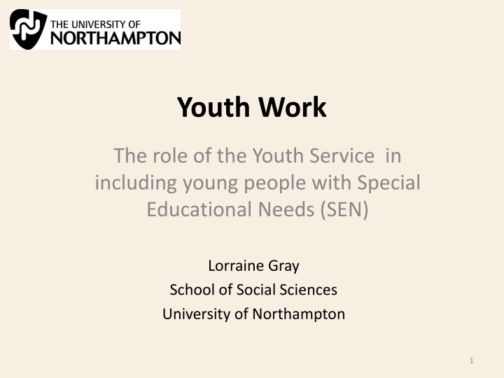 Role of Youth Service in Inclusive Support for Young People with Special Educational Needs