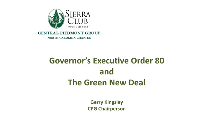 Executive Order 80 and The Green New Deal in North Carolina