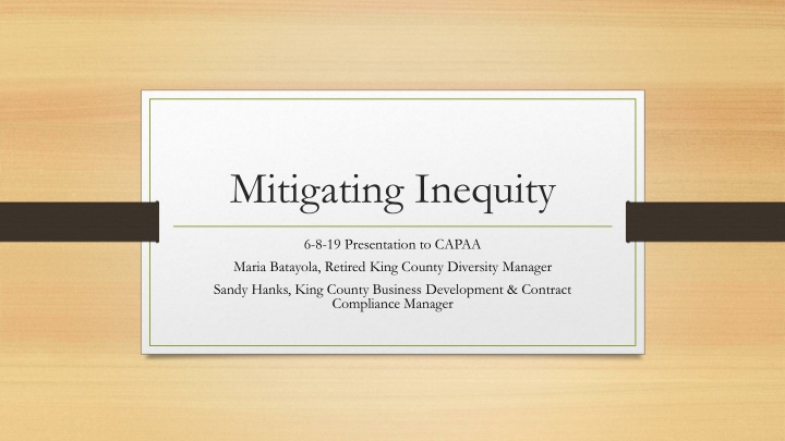 Addressing Inequity Through Legislation and Action