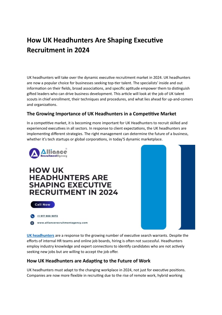 how uk headhunters are shaping executive n.w