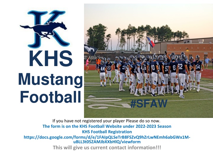 KHS Mustang Football 2022-2023 Season Information