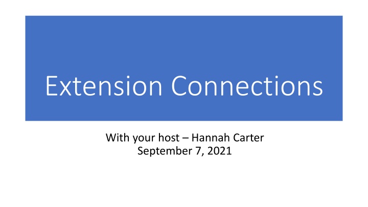 Extension Connections and Updates at UMaine - September 2021