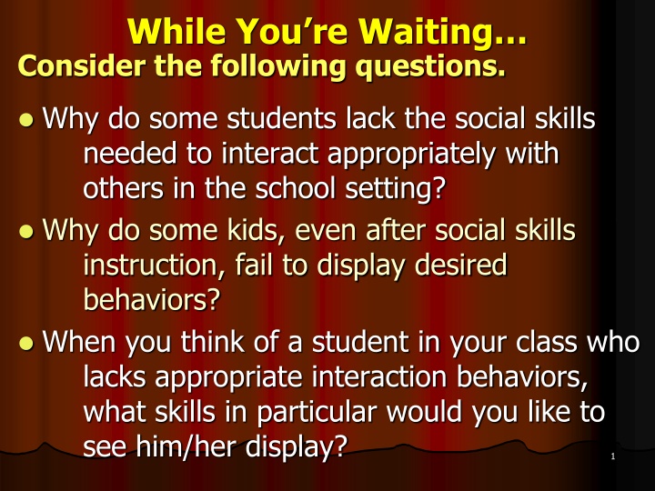 Social Skills Development in Students