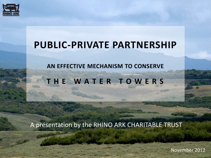 Public-Private Partnership in Water Conservation by Rhino Ark Charitable Trust