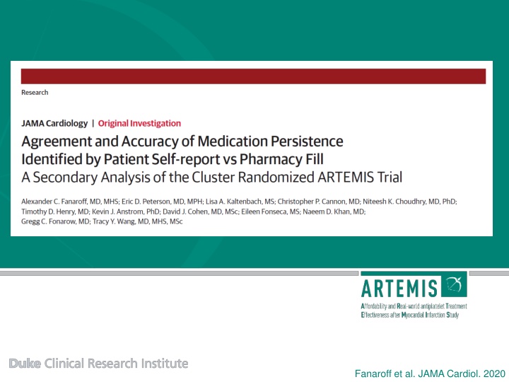 Examining Medication Persistence Methods and Outcomes in Patients Post MI