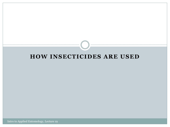 The Use of Insecticides in Agriculture