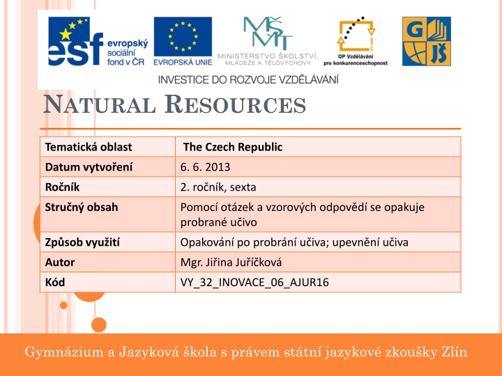 Natural Resources and Mineral Deposits in the Czech Republic