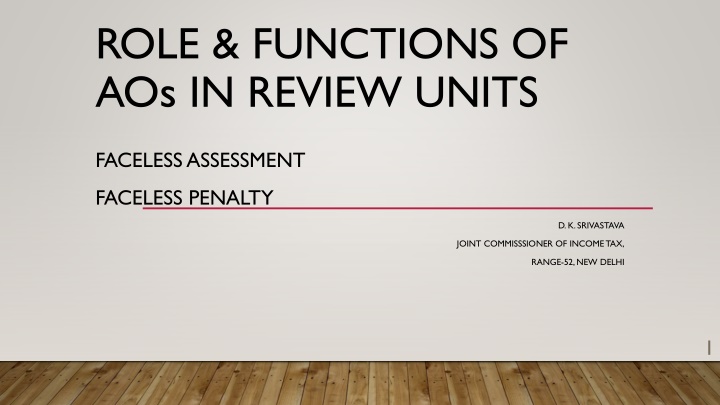 Functions of Review Units in Faceless Assessment & Penalty Scheme