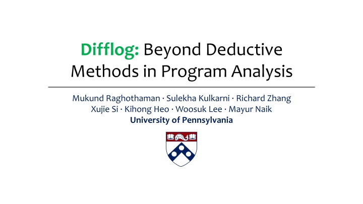 Advancements in Program Analysis Beyond Deductive Methods