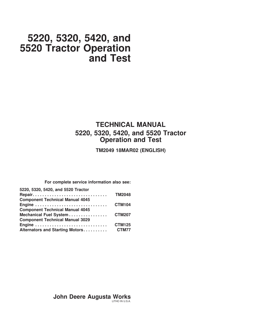 5220 5320 5420 and 5520 tractor operation l.w