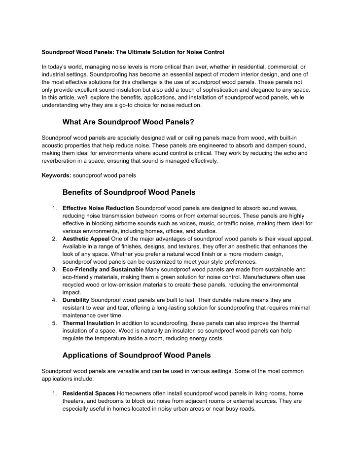 soundproof wood panels the ultimate solution n.w