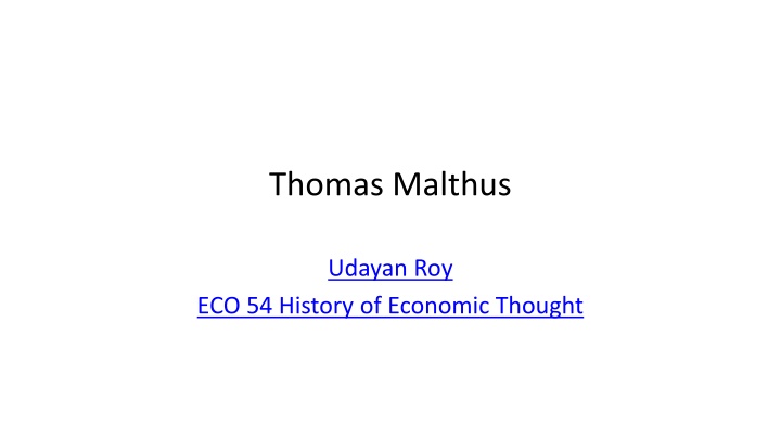 Thomas Malthus and His Theory on Population Growth