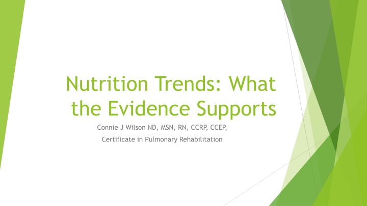 Evidence-Based Nutrition Strategies for COPD Patients