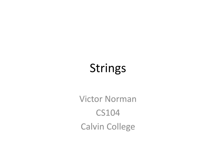 Strings and Operations in Programming