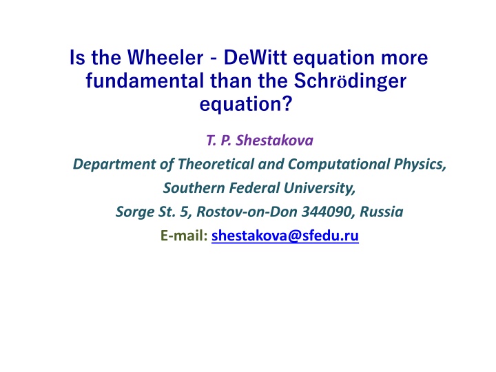 Fundamental Comparison: Wheeler-DeWitt vs. Schrödinger Equation