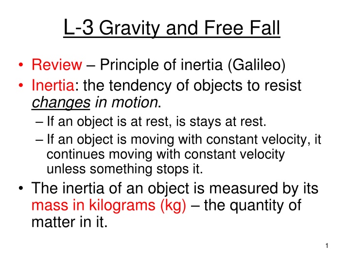 Gravity and Inertia: Key Concepts in Motion