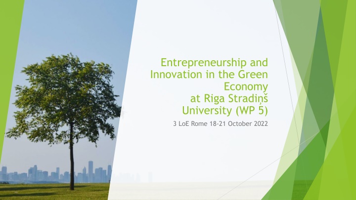 Entrepreneurship and Innovation in the Green Economy Conference Overview