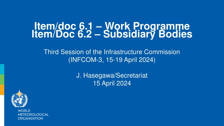Infrastructure Commission Work Programme and Subsidiary Bodies for INFCOM-3