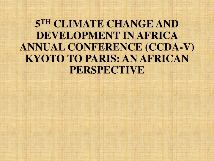 Climate Change and Development in Africa: A Journey from Kyoto to Paris