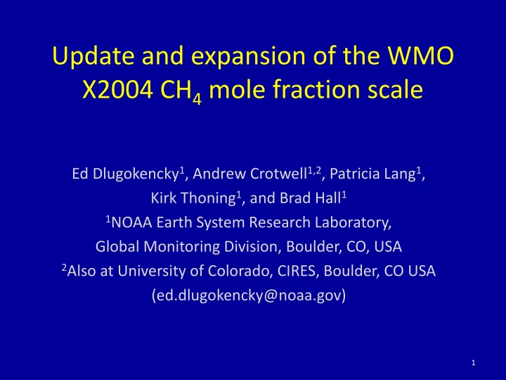 Update and Expansion of WMO X2004 CH4 Mole Fraction Scale