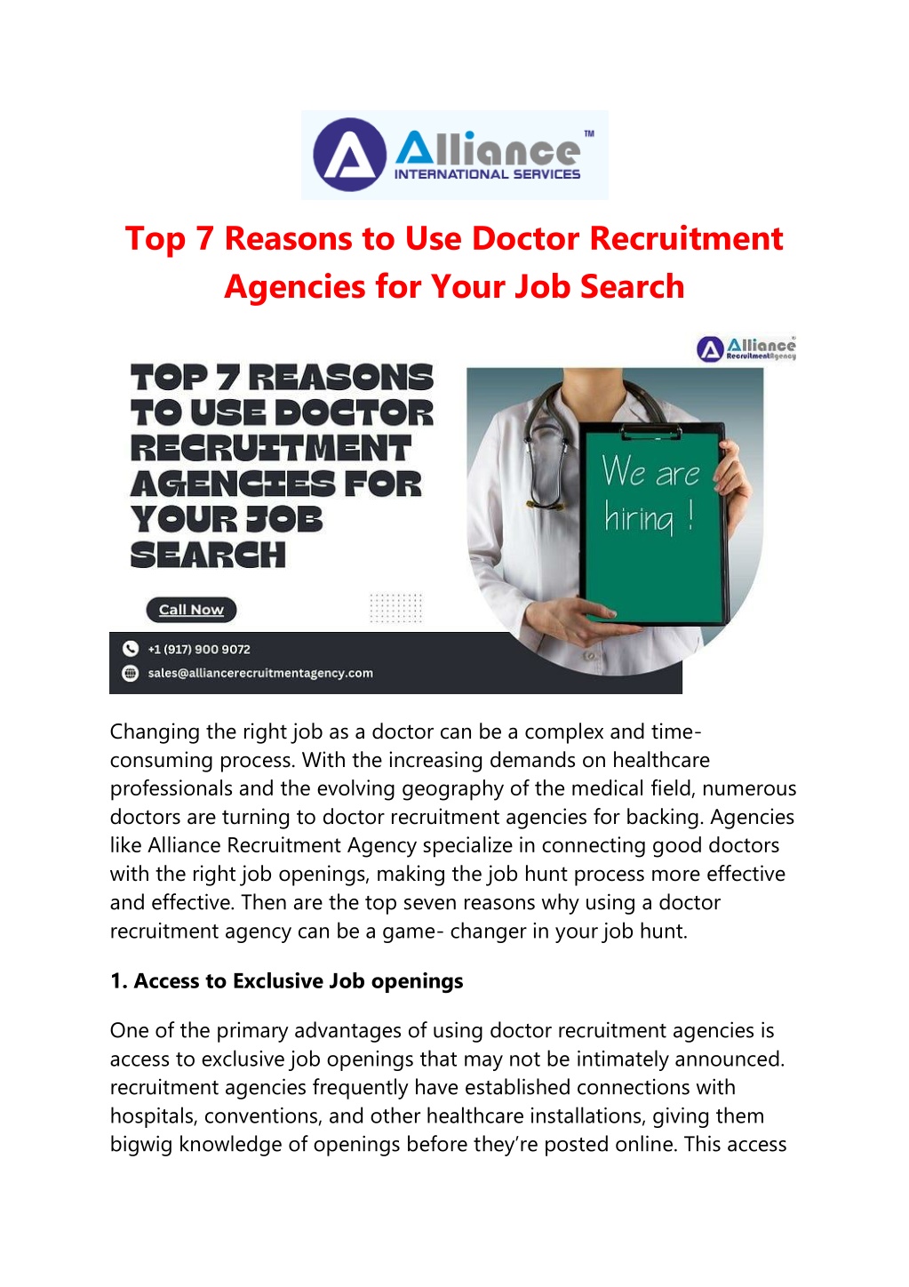 top 7 reasons to use doctor recruitment agencies l.w