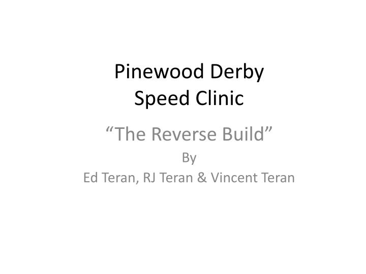 Ultimate Guide to Pinewood Derby Speed Clinic