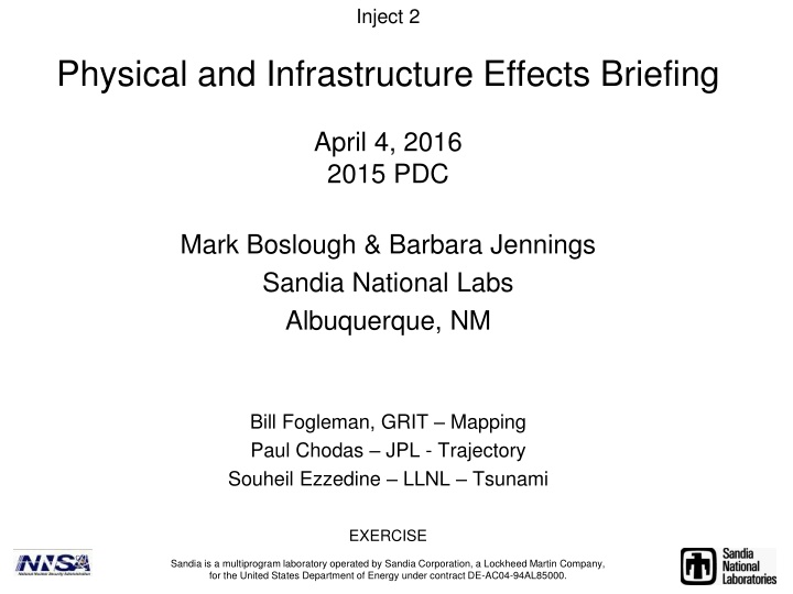 Threat Analysis and Mitigation Strategies for Impact Event: Briefing Summary