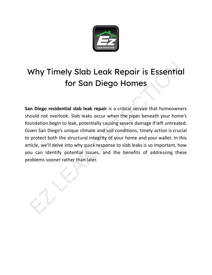 ez leak detection n.w