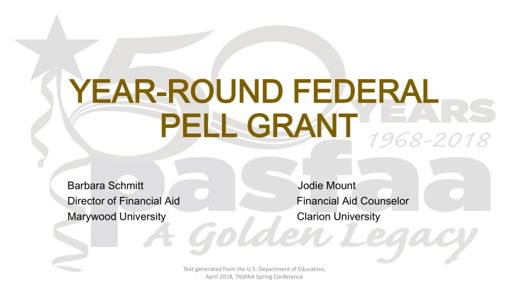 Pell Grant Regulations for Award Years