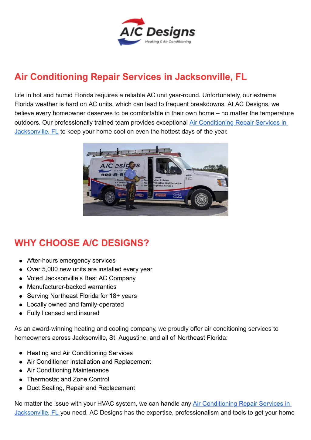 air conditioning repair services in jacksonville n.