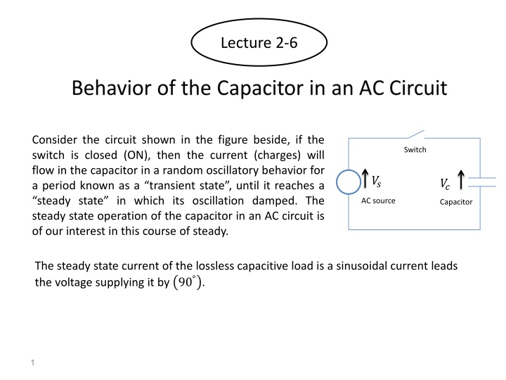 Capacitor Behavior in AC Circuits