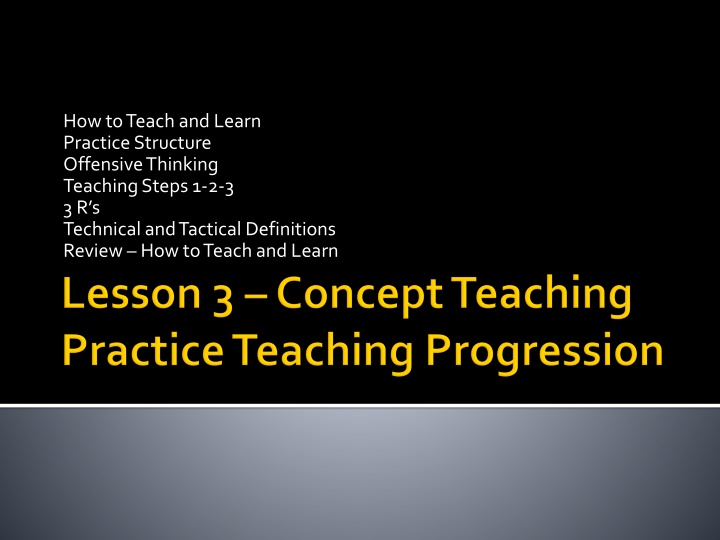 Offensive Thinking - Teaching and Practice Structure Overview