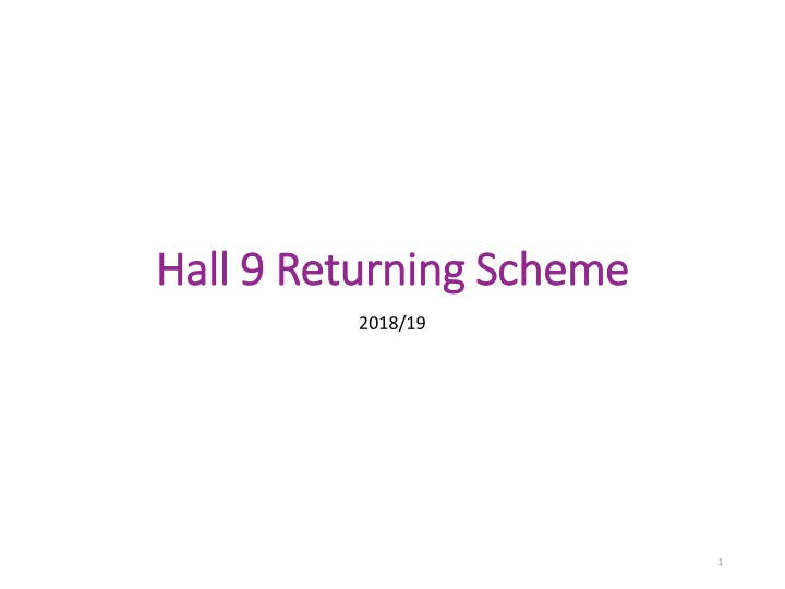 Residence Returning Scheme Points Allocation Guidelines