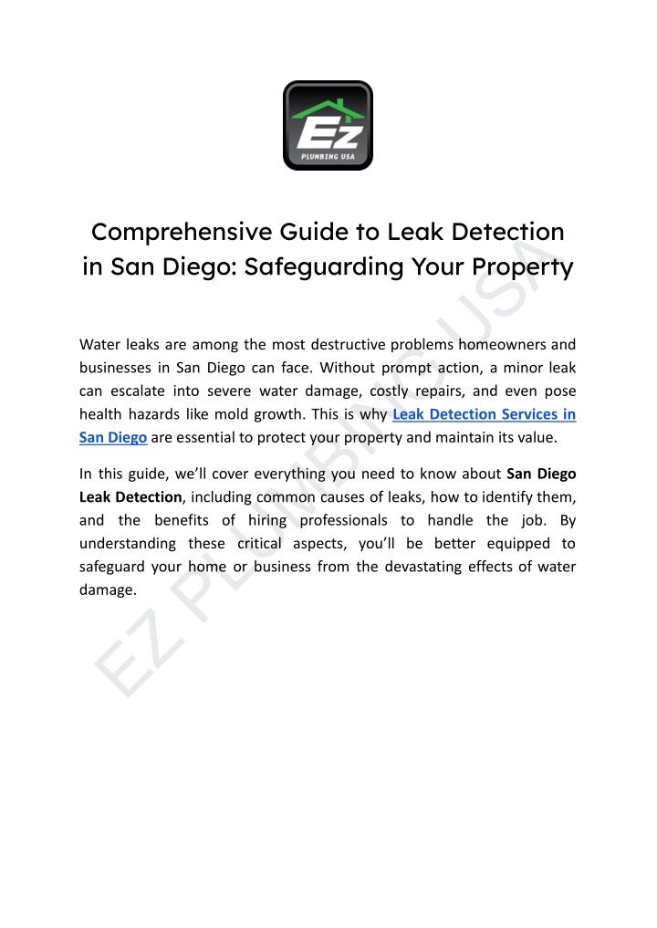 comprehensive guide to leak detection n.w