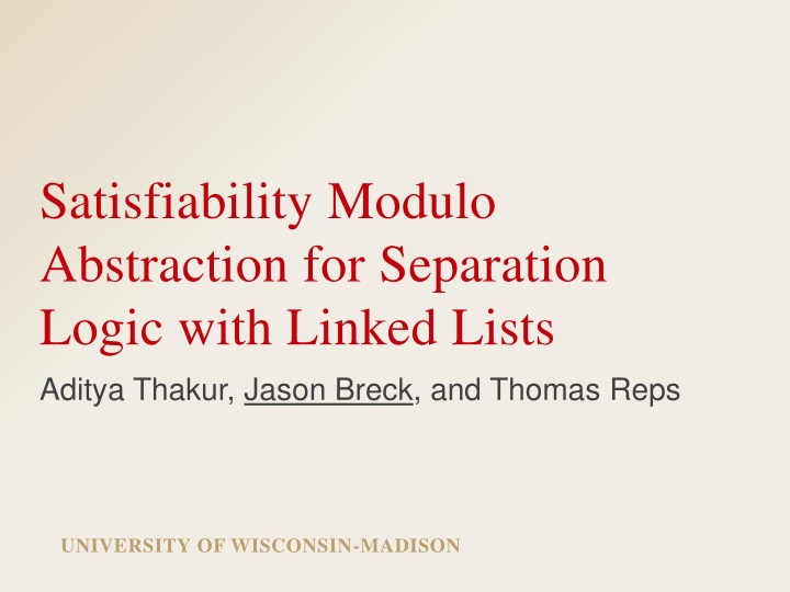 Satisfiability Modulo Abstraction for Separation Logic with Linked Lists