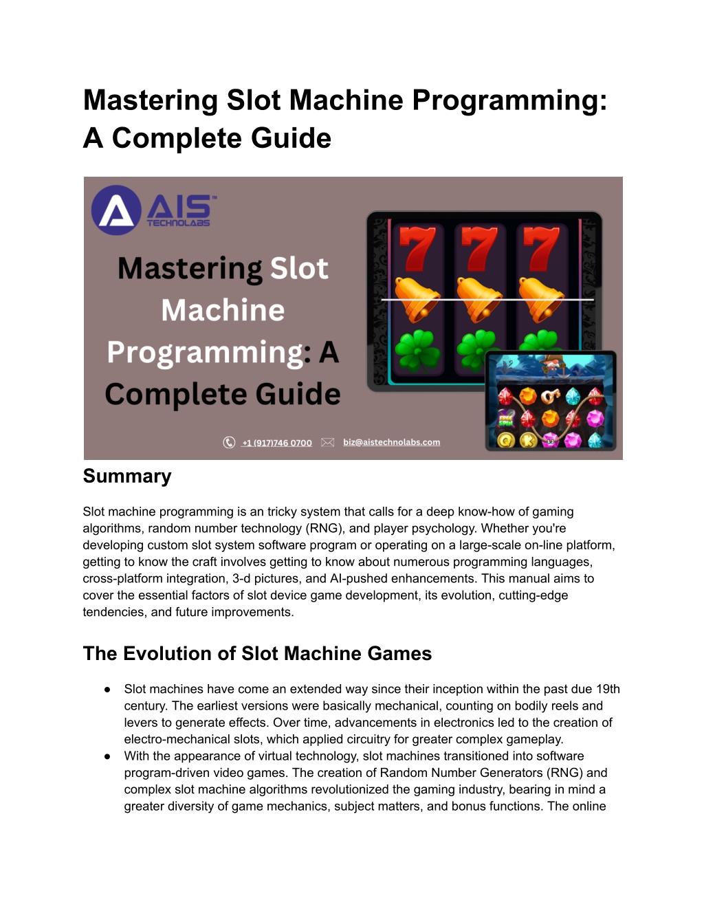 mastering slot machine programming a complete l.w