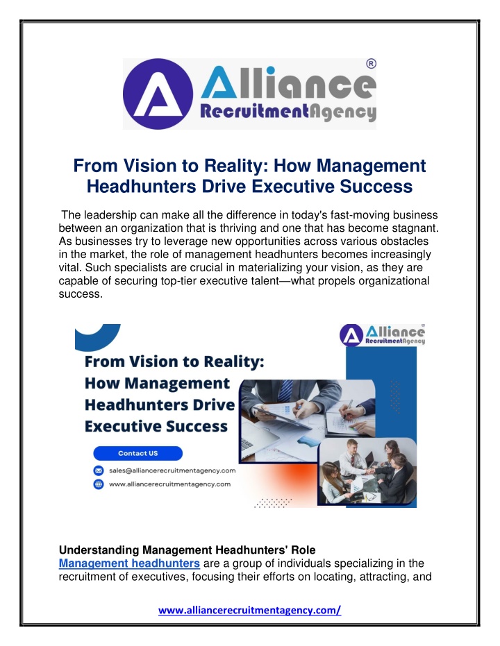 from vision to reality how management headhunters n.w