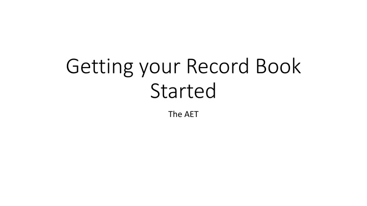 The AET Record Book Setup Guide