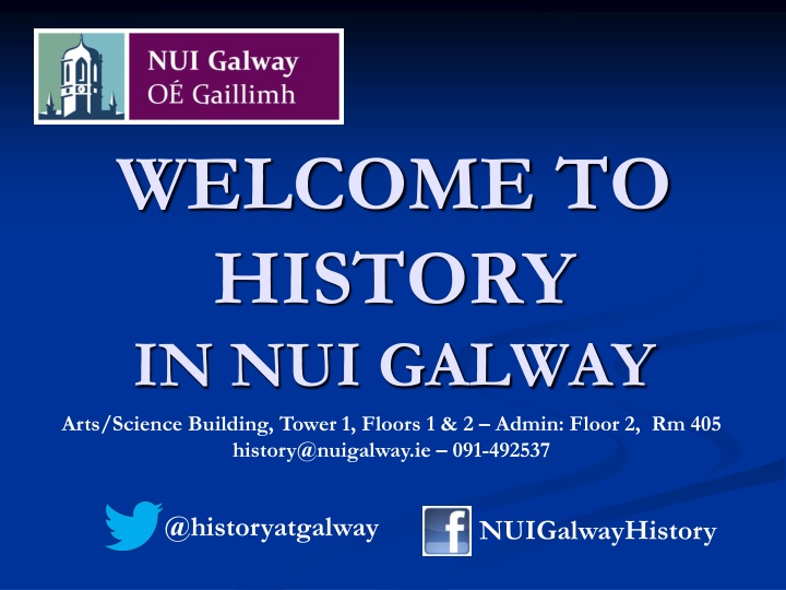 Welcome to History Department - NUI Galway: Information and Modules