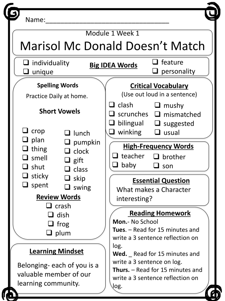 Exciting Learning Adventures with Marisol Mc. Donald, Judy Moody, and Scaredy Squirrel