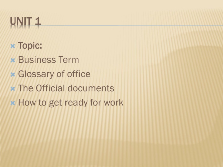 Business Term Glossary: Occupations in Office Settings