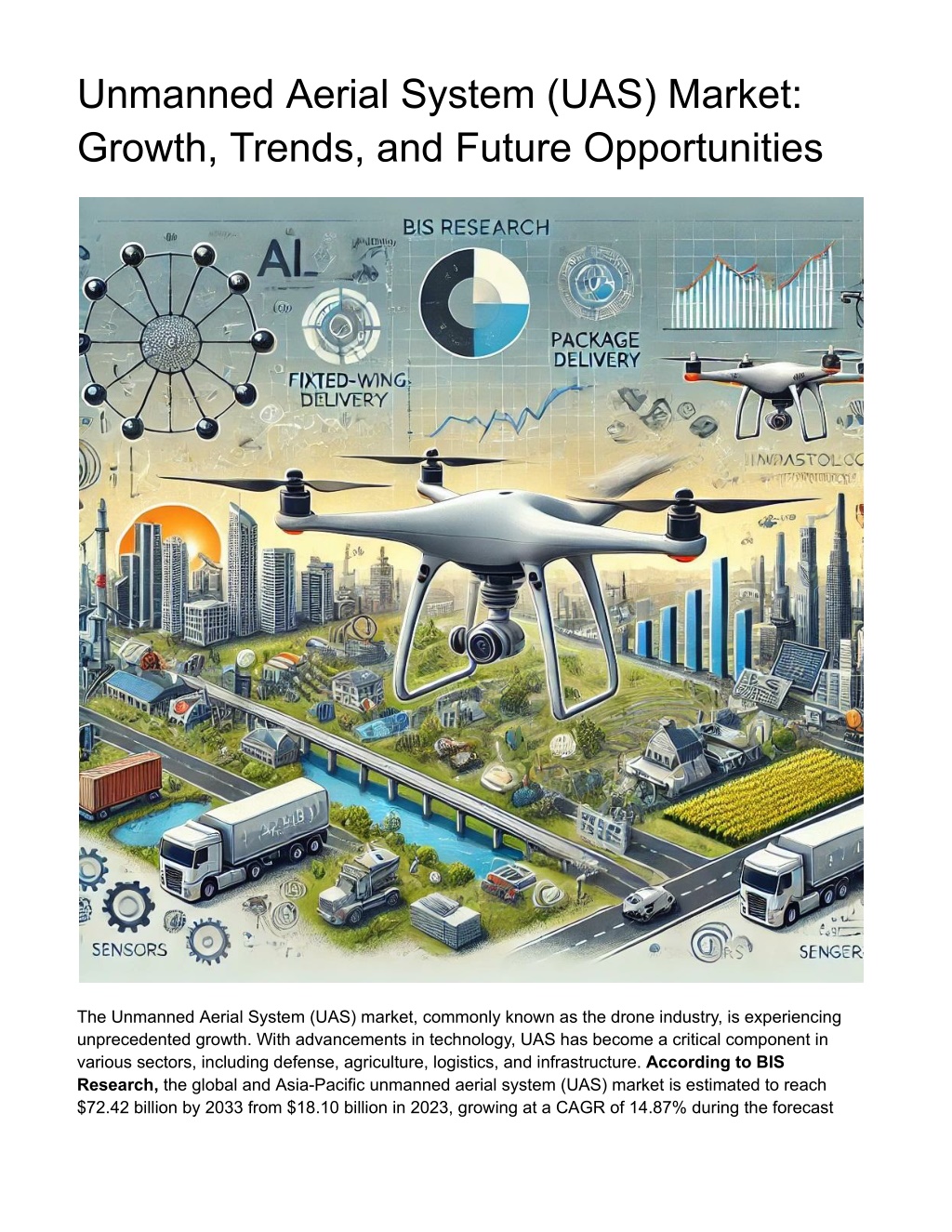 unmanned aerial system uas market growth trends l.w