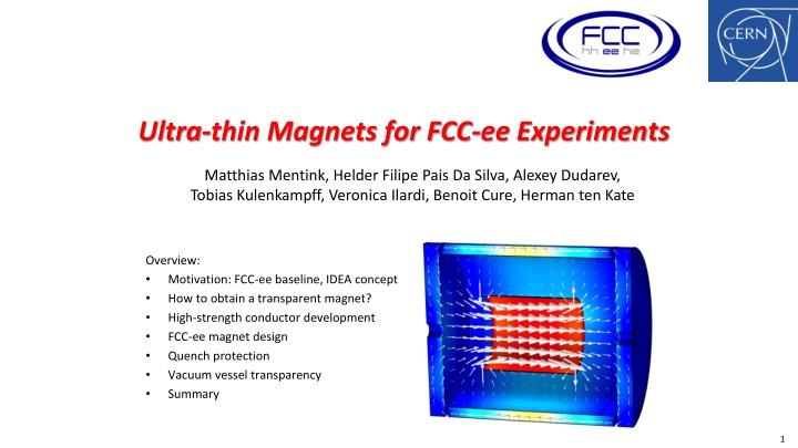 Development of Ultra-Thin Magnets for FCC-ee Experiments