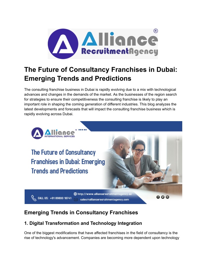 the future of consultancy franchises in dubai n.w