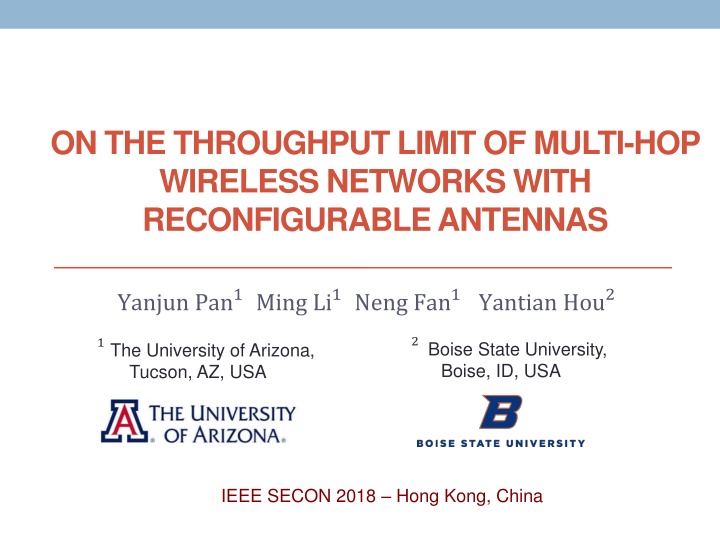 Enhancing Throughput in Multi-Hop Wireless Networks Using Reconfigurable Antennas
