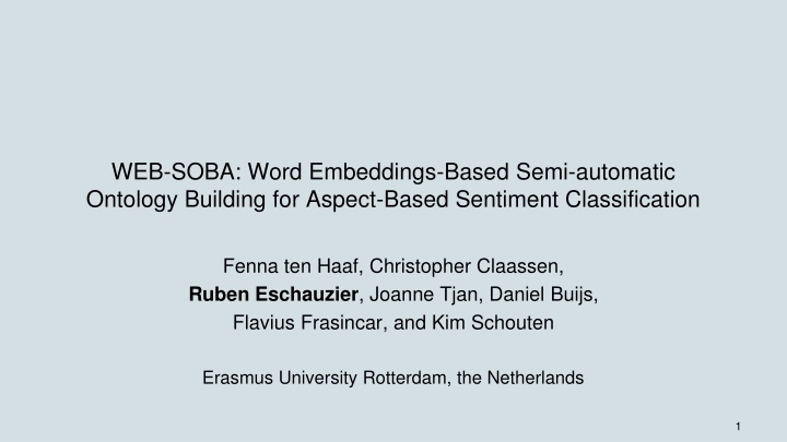 WEB-SOBA: Ontology Building for Aspect-Based Sentiment Classification