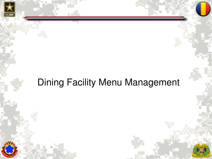 Efficient Menu Management Strategies for Dining Facility Operations