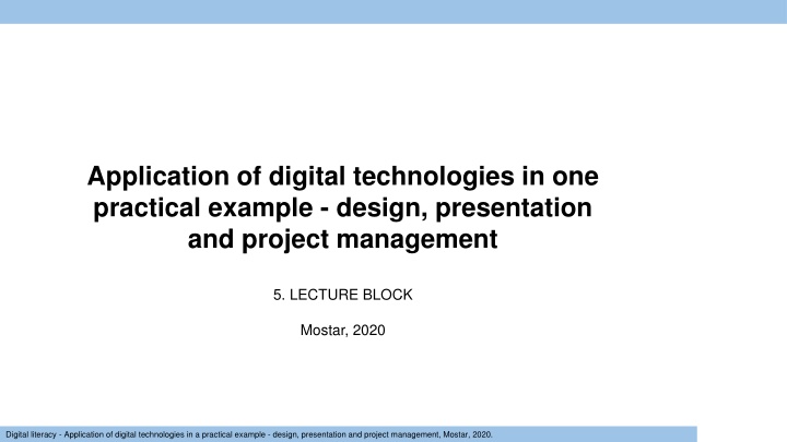 Practical Example of Digital Technologies in Project Management